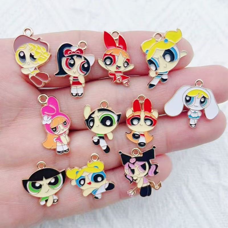Party Games Birthday - 10 stuks legering olie-druppelende cartoon meisje