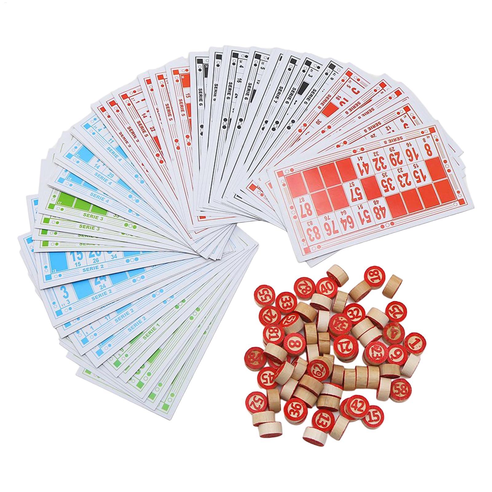 Party Games Easy - Vintage houten bingospelset Grote printkaarten Leuke