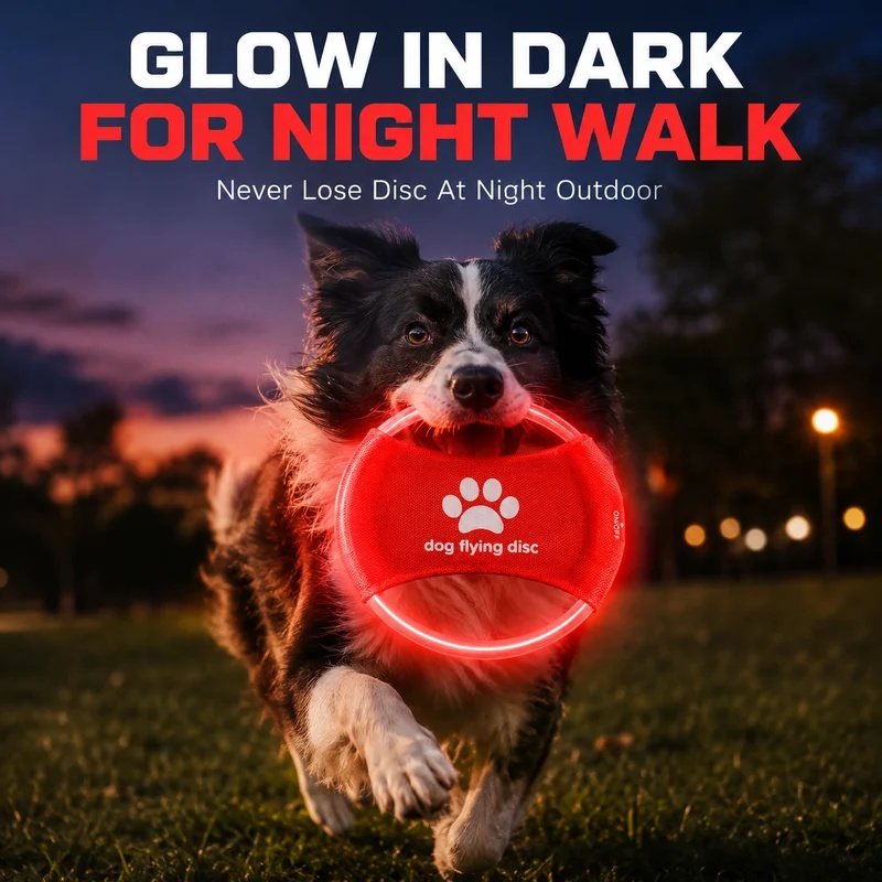 Frisbee Freestyle Disc - LED Glow Hondenfrisbee, USB Oplaadbaar, Waterdicht,